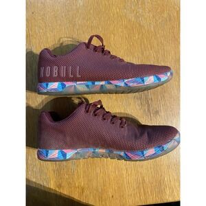 NOBULL Trainer Men's 8.5 "Just The Horns" Burgundy Prism Camo CrossFit Gym Shoes